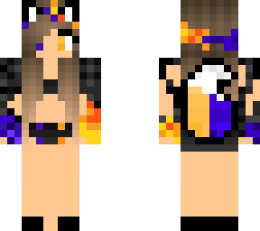 a magic fire wolf girl in bikiny