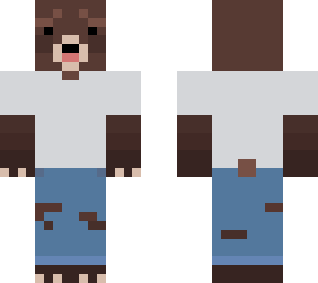 brown bear with jeans