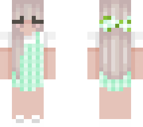 green dress with blond hair