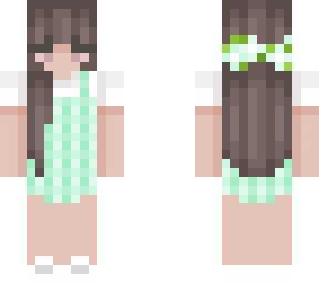 green dress with brown hair