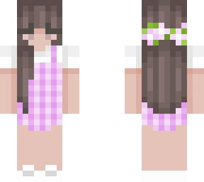 purple dress with brown hair
