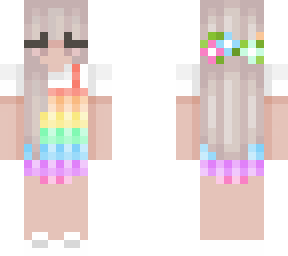 rainbow dress with blond hair