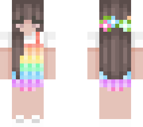 rainbow dress with brown hair