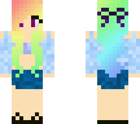 rainbow haired blue girl