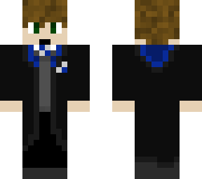 teen boy with hogwarts ravenclaw robes.