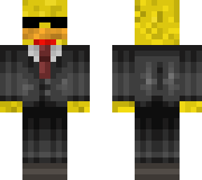 gold chicken in a suit
