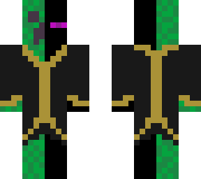 half enderman half creeper in evoker robes