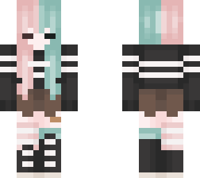 pink and aqua hair girl
