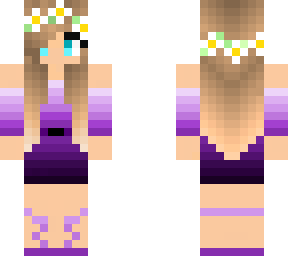 purple dress with lei