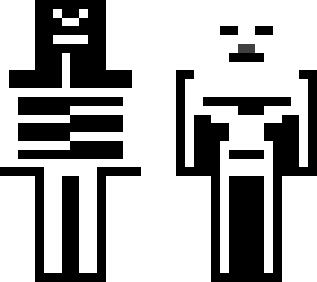 skeleton and human
