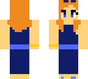 blue dress long hair