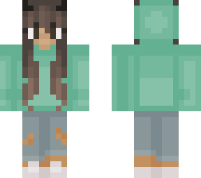 girl with bear hoodie