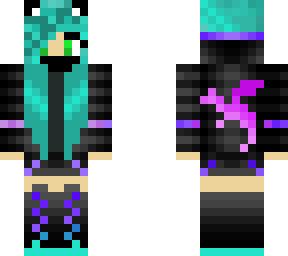 pink dragon girl w/ blue hair