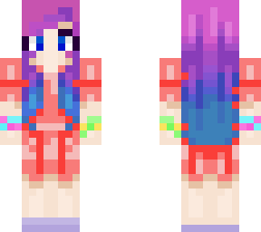 hair base, red dress