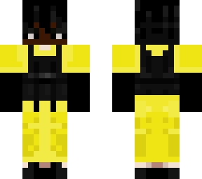 yellow clothes and black strap