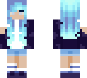 blue hair jacket girl