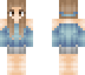 crested top girl - brown hair - shorts