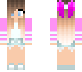 girl with pink bow