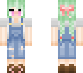 cute kawaii farm girl with braids
