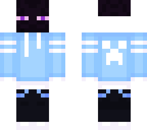 enderman in bleu creeper hood