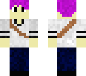improved kid purple hair black & white jersey