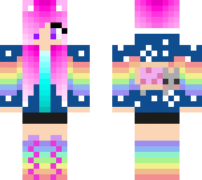 pink'n rainbow gamer girl/cat