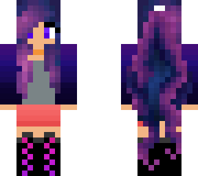 purple hair jacket girl
