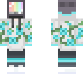tv head flower boy (blue)