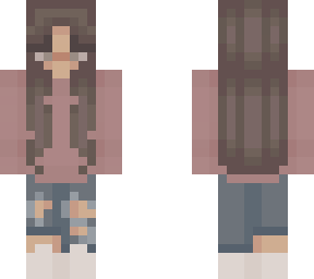 ~brown highlights pink hoodie girl~