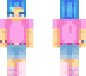 casual wear  blue hair