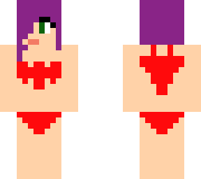 purple hair beach girl v2 red