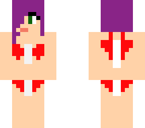 purple hair beach girl v2 red and white