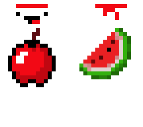 an apple and an watermelon