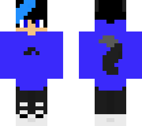 black and blue haired wolf