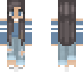 blue striped shirt girl