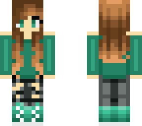 cute ombre brunette girl in teal