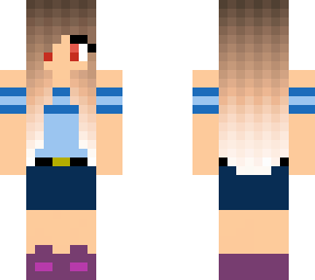 girl with skirt and red eyes