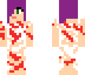 purple hair dress girl wounds