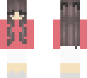 shirt and white skirt /w red earings