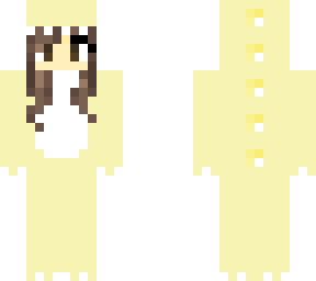 yellow dino onesie - brown hair, brown eyes, light skin