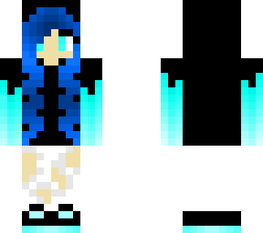 cute blue haired creeper hoodie girl(hidden effect)