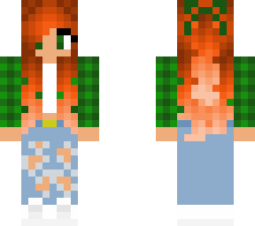 pretty green flannel girl