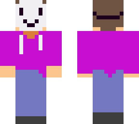 purple hoodie smiling mask