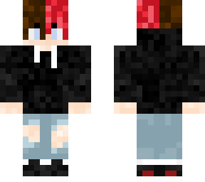 red and brow split hair