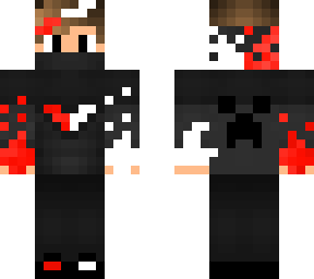 red black and white boy