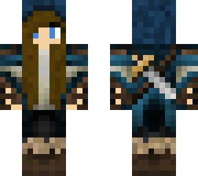 Brown haired, blue eyed hoodie girl | Minecraft Skin