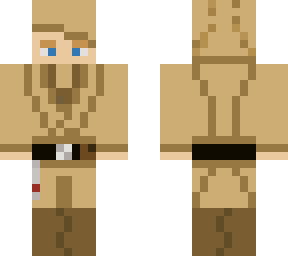 brown hooded jedi robes with lightsaber