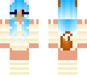 cute fox girl with blue hair