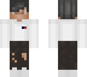 guy with ripped jeans, champion shirt and black hair