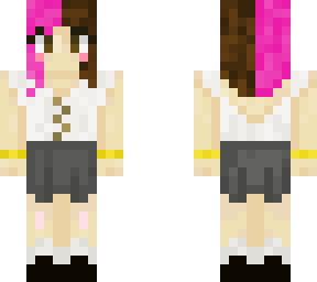pink and brown split hair girl